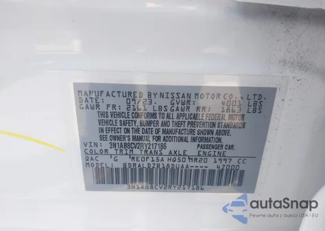 2024 Nissan Sentra Sv Xtronic Cvt from USA, damaged, VIN 3N1AB8CV2RY217186